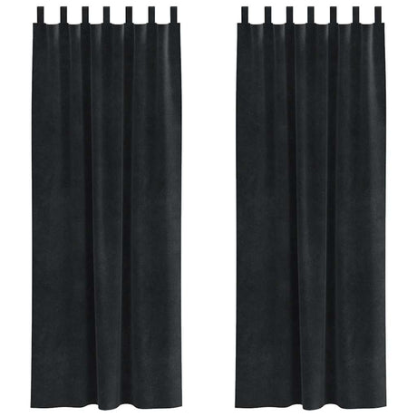 Vidaxl verduisterende gordijnen 2 pcs zwart 140 x 225 cm fluweel
