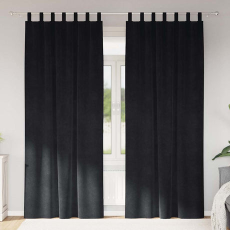 Vidaxl verduisterende gordijnen 2 pcs zwart 140 x 245 cm fluweel