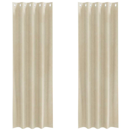 Vidaxl verduisterende gordijnen 2 pcs crème 140 x 225 cm fluweel