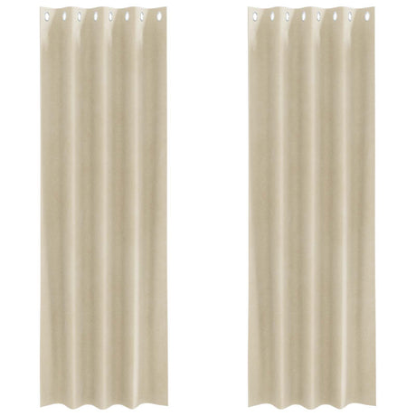 Vidaxl verduisterende gordijnen 2 pcs crème 140 x 245 cm fluweel