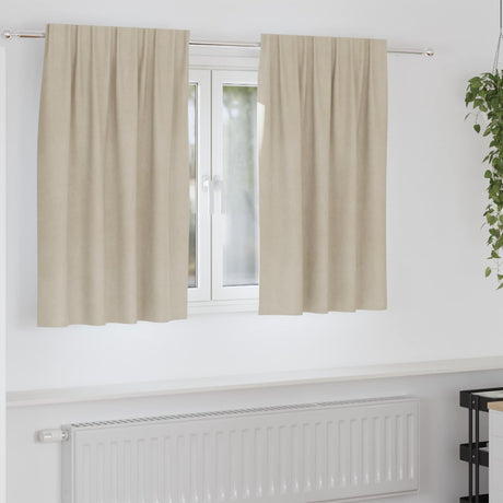 Vidaxl verduisterende gordijnen 2 pcs crème 140 x 140 cm fluweel