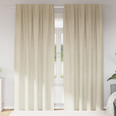 Vidaxl verduisterende gordijnen 2 pcs crème 140 x 245 cm fluweel