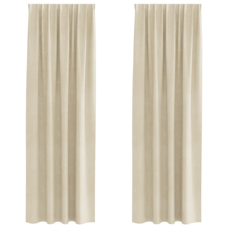 Vidaxl verduisterende gordijnen 2 pcs crème 140 x 245 cm fluweel
