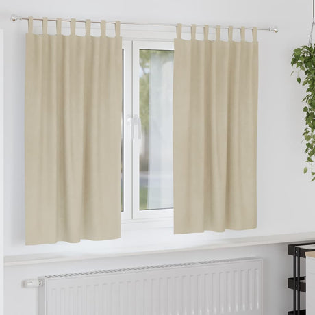 Vidaxl verduisterende gordijnen 2 pcs crème 140 x 175 cm fluweel