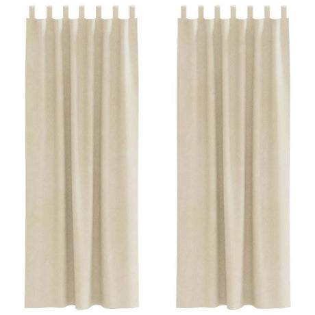 Vidaxl verduisterende gordijnen 2 pcs crème 140 x 245 cm fluweel