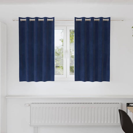 Vidaxl verduisterende gordijnen 2 pcs donkerblauw 140 x 140 cm fluweel
