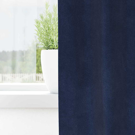 Vidaxl verduisterende gordijnen 2 pcs donkerblauw 140 x 175 cm fluweel