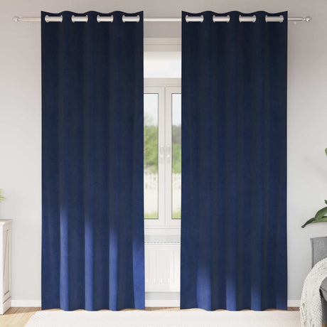 Vidaxl verduisterende gordijnen 2 pcs donkerblauw 140 x 225 cm fluweel