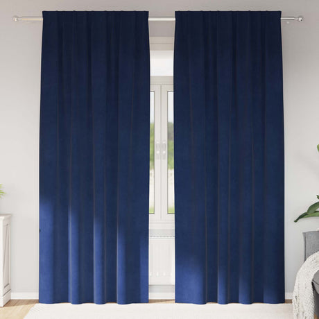 Vidaxl verduisterende gordijnen 2 pcs donkerblauw 140 x 225 cm fluweel
