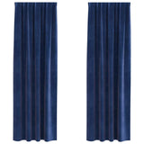 Vidaxl verduisterende gordijnen 2 pcs donkerblauw 140 x 245 cm fluweel