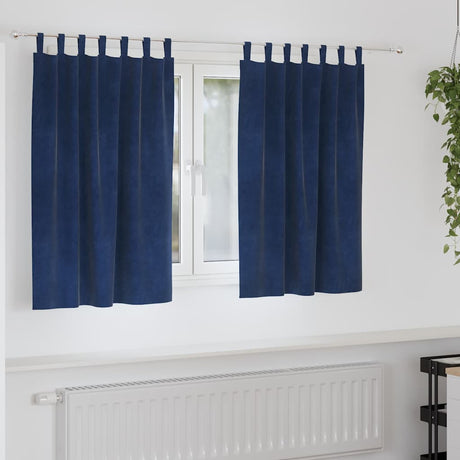Vidaxl verduisterende gordijnen 2 pcs donkerblauw 140 x 140 cm fluweel