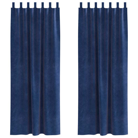 Vidaxl verduisterende gordijnen 2 pcs donkerblauw 140 x 225 cm fluweel