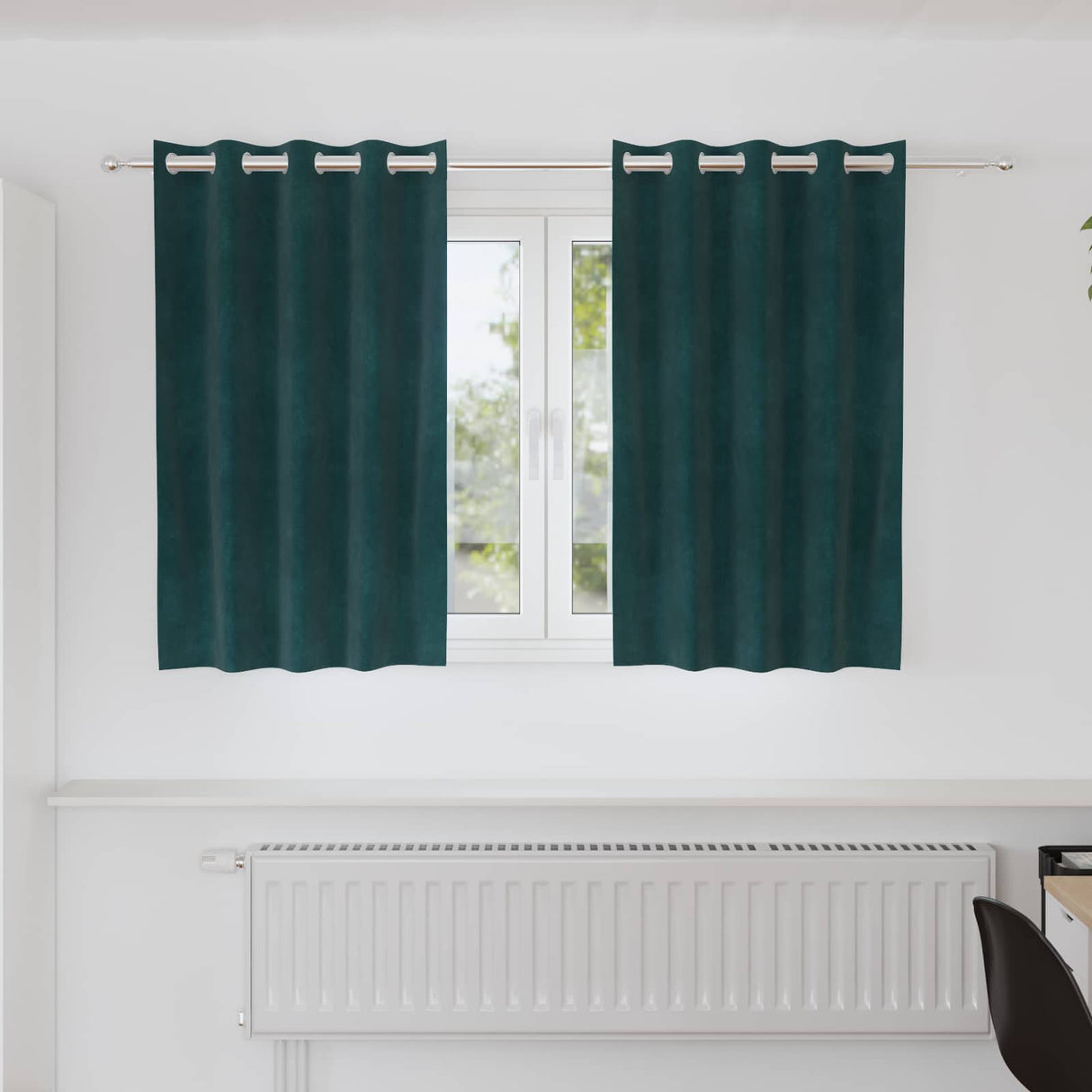 Vidaxl verduisterende gordijnen 2 pcs donkergroen 140 x 140 cm fluweel
