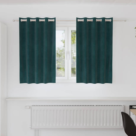 Vidaxl verduisterende gordijnen 2 pcs donkergroen 140 x 140 cm fluweel