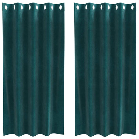Vidaxl verduisterende gordijnen 2 pcs donkergroen 140 x 175 cm fluweel