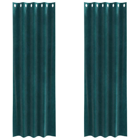 Vidaxl verduisterende gordijnen 2 pcs donkergroen 140 x 245 cm fluweel