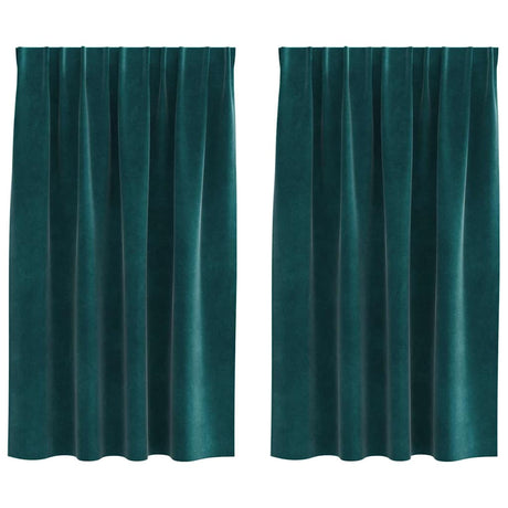 Vidaxl verduisterende gordijnen 2 pcs donkergroen 140 x 140 cm fluweel