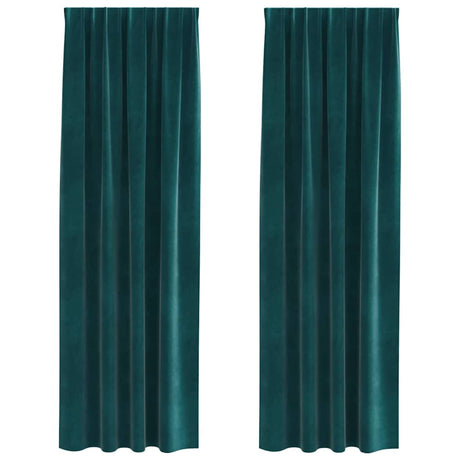 Vidaxl verduisterende gordijnen 2 pcs donkergroen 140 x 245 cm fluweel