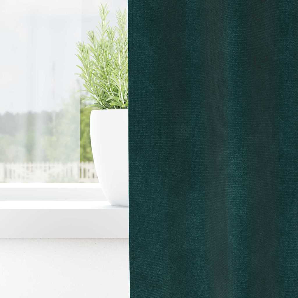 Vidaxl verduisterende gordijnen 2 pcs donkergroen 140 x 140 cm fluweel