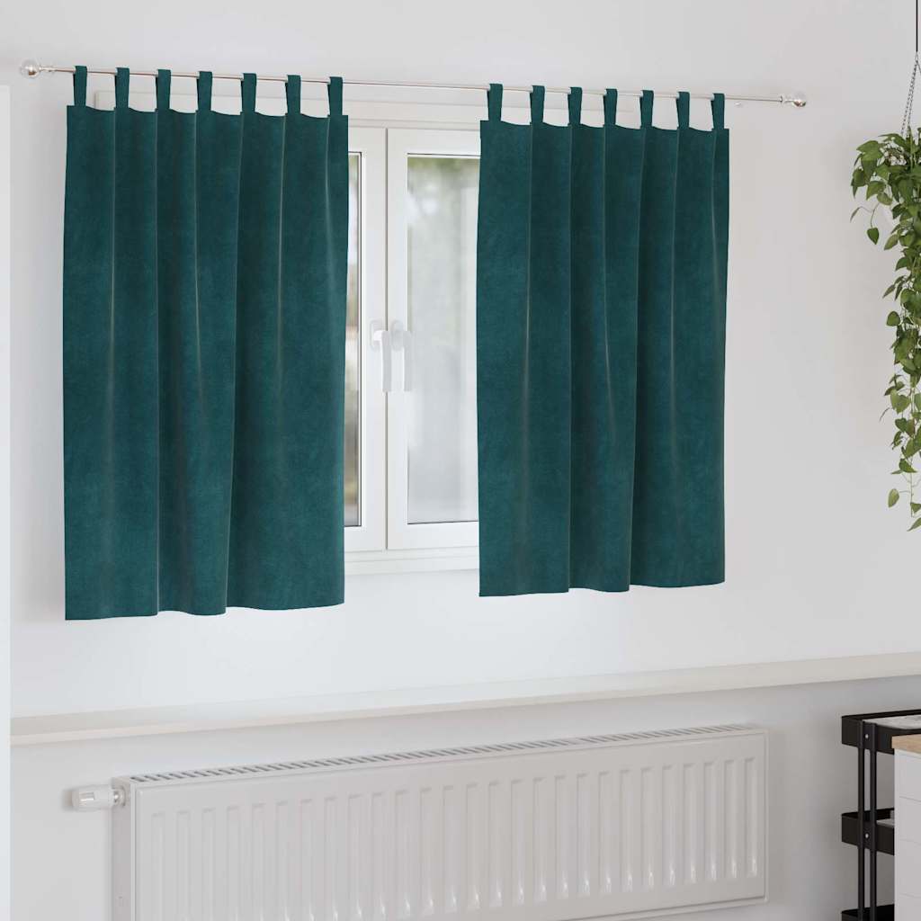 Vidaxl verduisterende gordijnen 2 pcs donkergroen 140 x 140 cm fluweel