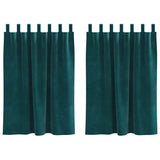 Vidaxl verduisterende gordijnen 2 pcs donkergroen 140 x 140 cm fluweel