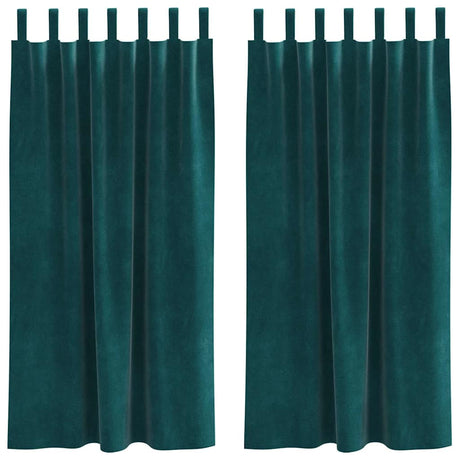 Vidaxl verduisterende gordijnen 2 pcs donkergroen 140 x 175 cm fluweel