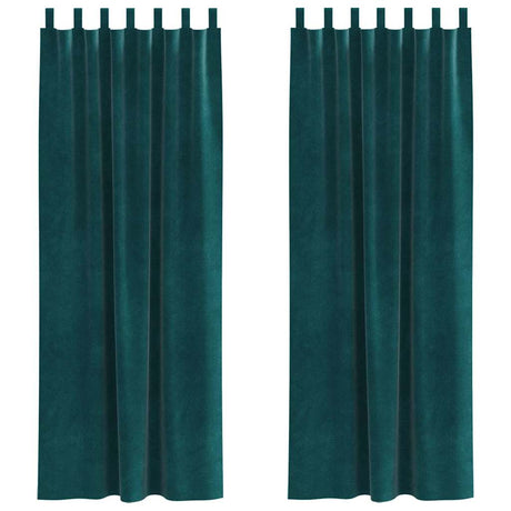 Vidaxl verduisterende gordijnen 2 pcs donkergroen 140 x 225 cm fluweel