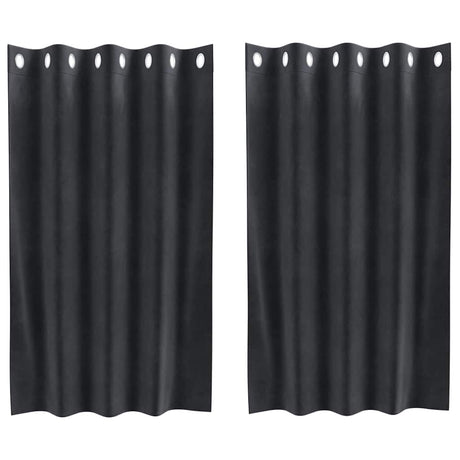 Vidaxl verduisterende gordijnen 2 pcs donkergrijs 140 x 140 cm fluweel