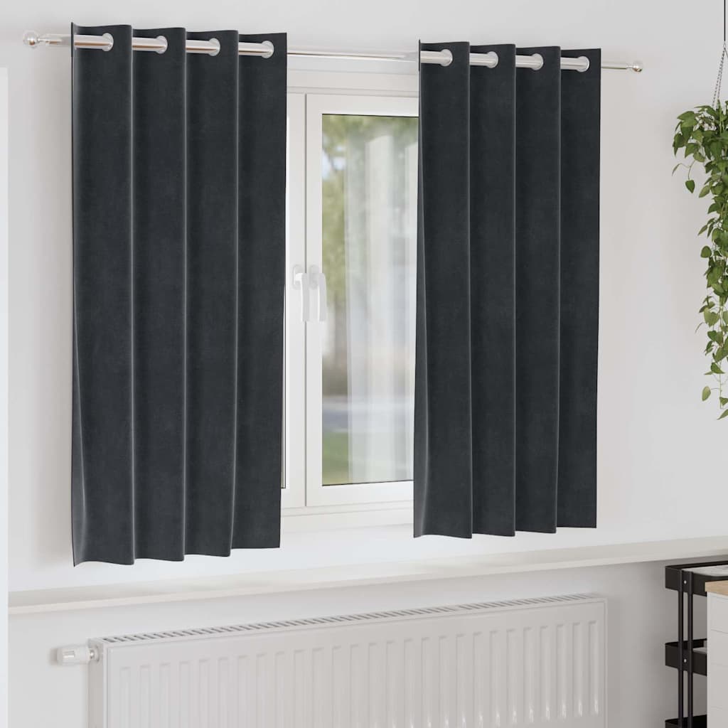 Vidaxl verduisterende gordijnen 2 pcs donkergrijs 140 x 175 cm fluweel