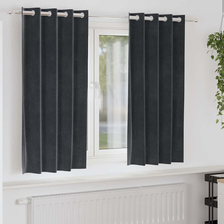 Vidaxl verduisterende gordijnen 2 pcs donkergrijs 140 x 175 cm fluweel