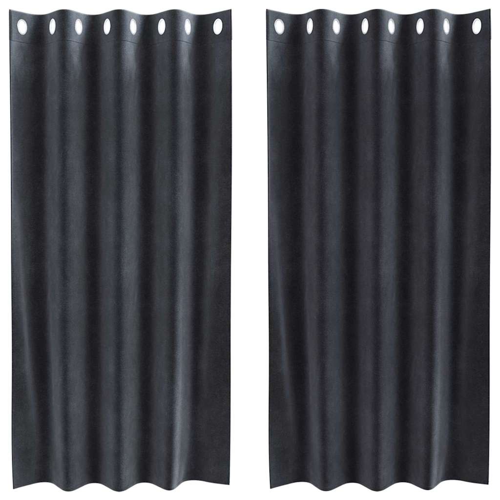 Vidaxl verduisterende gordijnen 2 pcs donkergrijs 140 x 175 cm fluweel