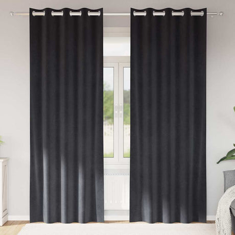 Vidaxl verduisterende gordijnen 2 pcs donkergrijs 140 x 225 cm fluweel