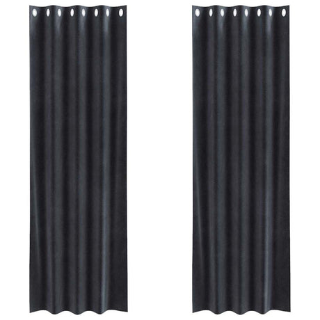 Vidaxl verduisterende gordijnen 2 pcs donkergrijs 140 x 260 cm fluweel