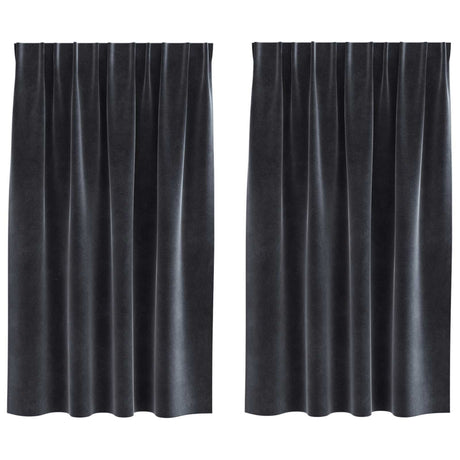 Vidaxl verduisterende gordijnen 2 pcs donkergrijs 140 x 140 cm fluweel