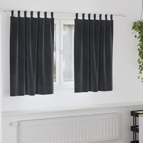 Vidaxl verduisterende gordijnen 2 pcs donkergrijs 140 x 140 cm fluweel
