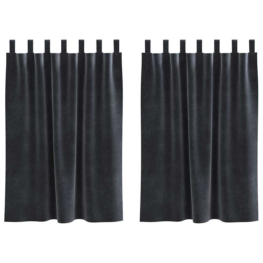 Vidaxl verduisterende gordijnen 2 pcs donkergrijs 140 x 140 cm fluweel