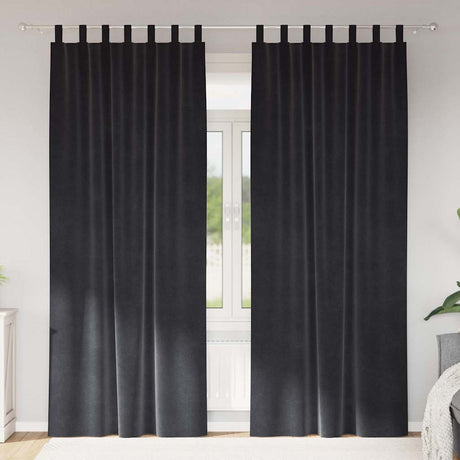 Vidaxl verduisterende gordijnen 2 pcs donkergrijs 140 x 225 cm fluweel