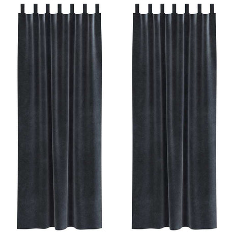 Vidaxl verduisterende gordijnen 2 pcs donkergrijs 140 x 225 cm fluweel