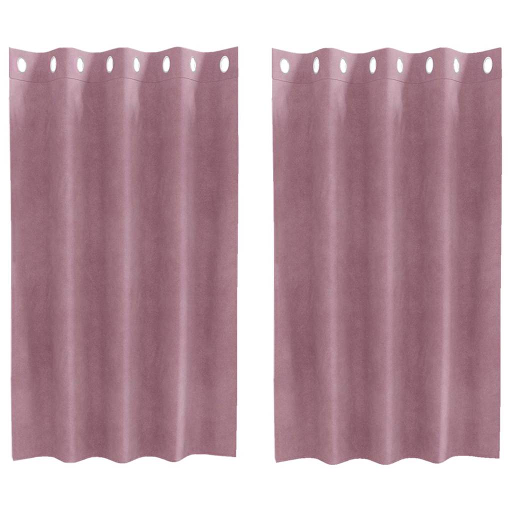 Vidaxl verduisterende gordijnen 2 pcs donkerroze 140 x 140 cm fluweel