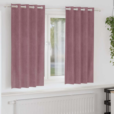 Vidaxl verduisterende gordijnen 2 pcs donkerroze 140 x 175 cm fluweel