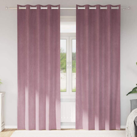 Vidaxl verduisterende gordijnen 2 pcs donkerroze 140 x 245 cm fluweel