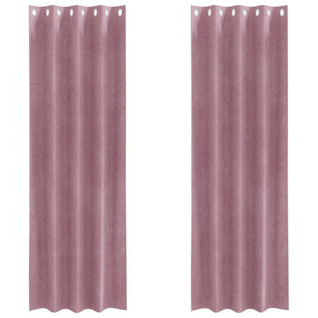 Vidaxl verduisterende gordijnen 2 pcs donkerroze 140 x 260 cm fluweel