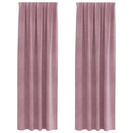 Vidaxl verduisterende gordijnen 2 pcs donkerroze 140 x 260 cm fluweel