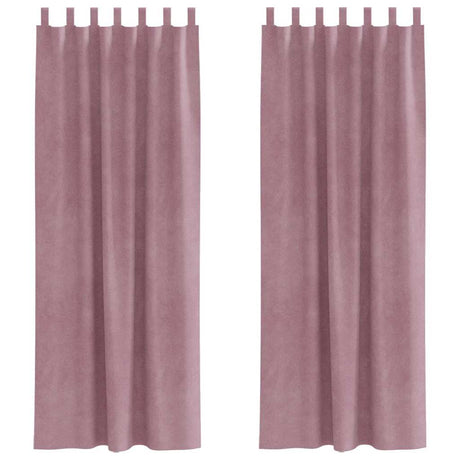 Vidaxl verduisterende gordijnen 2 pcs donkerroze 140 x 225 cm fluweel