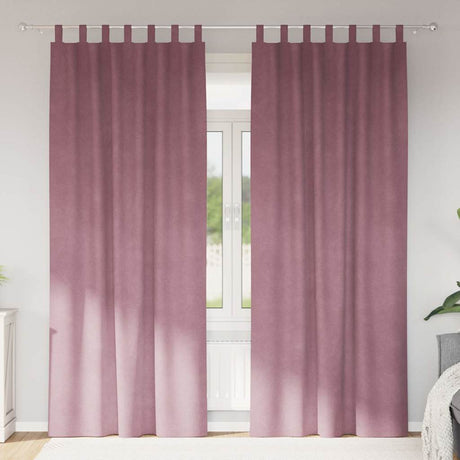 Vidaxl verduisterende gordijnen 2 pcs donkerroze 140 x 245 cm fluweel