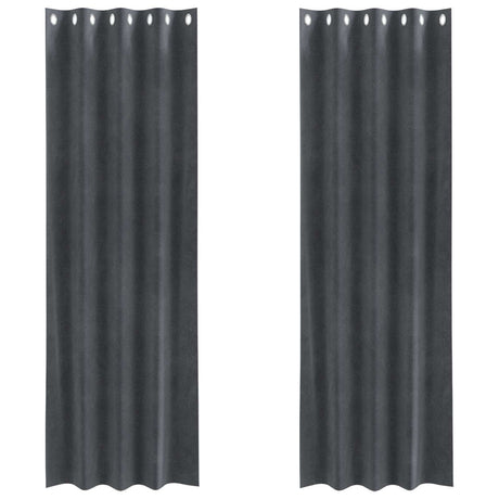 Vidaxl verduisterende gordijnen 2 pcs lichtgrijs 140 x 245 cm fluweel