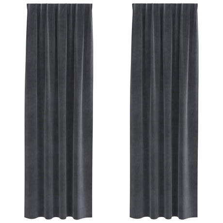 Vidaxl verduisterende gordijnen 2 pcs lichtgrijs 140 x 260 cm fluweel