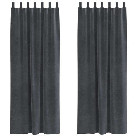 Vidaxl verduisterende gordijnen 2 pcs lichtgrijs 140 x 245 cm fluweel