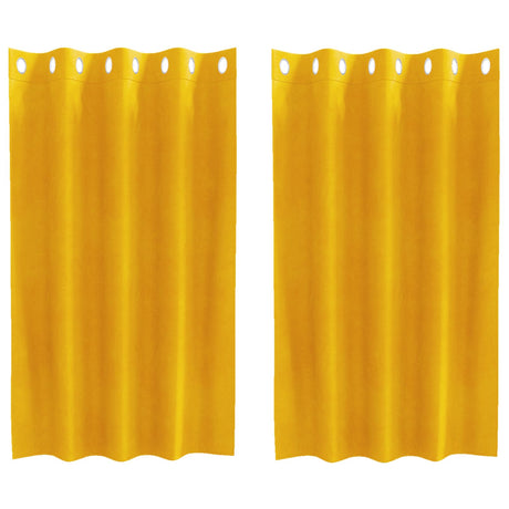 Vidaxl verduisterende gordijnen 2 pcs mosterdgeel 140 x 140 cm fluweel