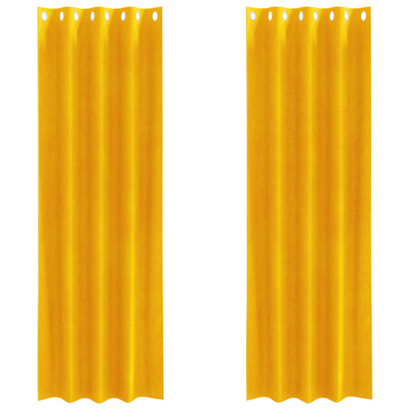 Vidaxl verduisterende gordijnen 2 pcs mosterdgeel 140 x 225 cm fluweel